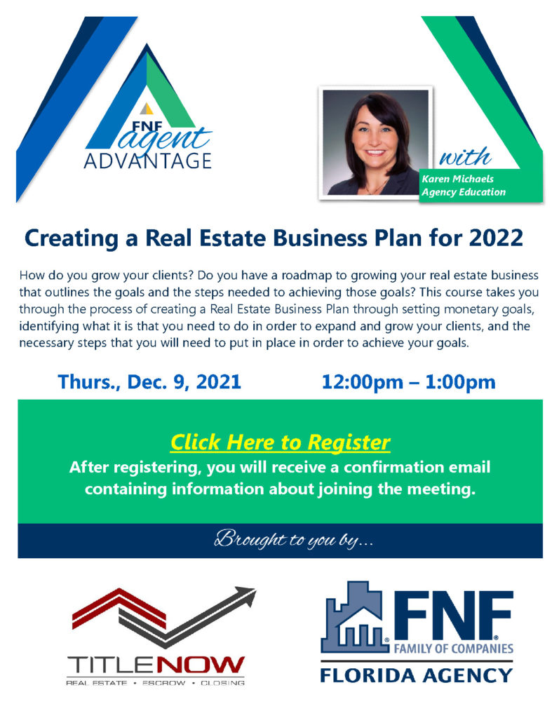 12 9 21 Creating a Real Estate Business Title Now